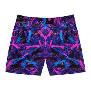 กางเกงว่ายน้ำขาสั้นผู้ชายสีชมพูสีน้ำเงินดำแบบแอบสแตรก - Product Image 4