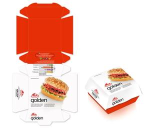 Wadah <span class=keywords><strong>Burger</strong></span> cangkang kerang kaku makanan kertas putih Kraft sekali pakai portabel untuk kemasan makanan bungkus Glossy Matt laminasi - Product Image 3