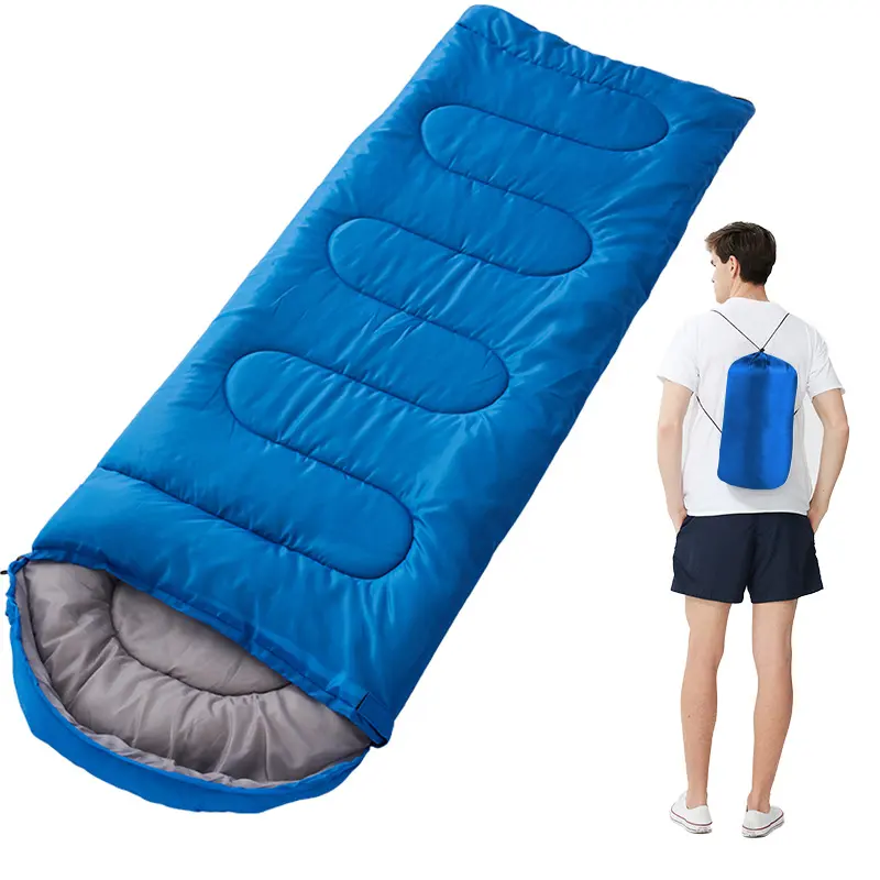 Entrega rápida Low Moq Portátil Camping Sleeping Bag Engrossar sacos de dormir Envelope Quente Para Adultos