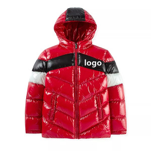 Veste en duvet grise d'hiver personnalisée 2022 Manteau extérieur épais pour enfants Veste en duvet pour enfants bouffante pour garçons - Product Image 1