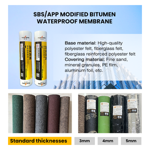 Membranas Impermeabilizantes de Betún SBS para Superficies de Aluminio/PE/grava, Membrana Impermeabilizante Reforzada con <span class=keywords><strong>Tela</strong></span> Portadora - Product Image 4