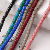 Perles en pierre d'oxyde d'anion de couleur macaron arc-en-ciel pastel 4x4mm, en forme de tube, perles en vrac pour la fabrication de bijoux, perles de bijoux en colonne