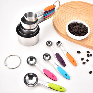 Stainless Steel Measuring Cups And Spoons Set 10 Piece With Graduations For Baking Coffee And Household Use - Product Image 2
