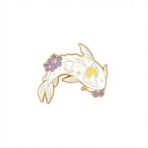 Custom Popular Fish Angel Letters Animal Anime Soft Enamel Metal Zinc Alloy Gold Plated Lapel Pins Collectible - Product Image 3