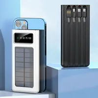 20000 mAh Super banque d'énergie solaire câble intégré Port de chargeur solaire chargeur externe batterie externe adapté pour Xiaomi iPhone 15 nouveau