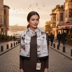 Milano Exclusive Long <b>Brown</b> Jacquard <b>Scarf</b> Echarpe Bufanda Corte Schal Kopftuch Halstuch Foulard Fichu Foulard <b>Scarves</b> Shawls - Product Image 3