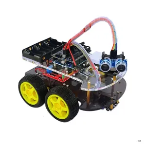 Robot thông minh khung gầm xe Kit siêu âm động cơ 4WD Chassis DIY Robot RC xe khởi động Kit