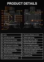 Shun Tai Xin Lunettes de vision nocturne à fixation sur tête avec batterie 4500 mAh, résolution 4K, grossissement 8X, vision nocturne couleur, portée de 300 mètres, 30 ips