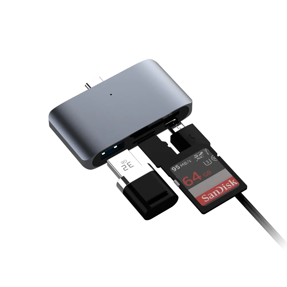 Concentrateur-adaptateur USB SD/TF, lecteur de cartes C, station d'accueil, hub