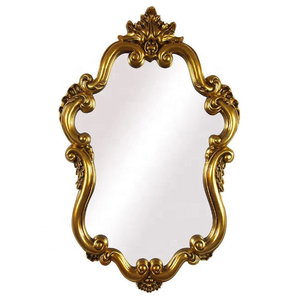 European Vintage Hanging Mirror Resin Oval Small Wall Mirror for Bedroom Living-Room Dresser Decor with Sculpture Pattern Model - Product Image 5