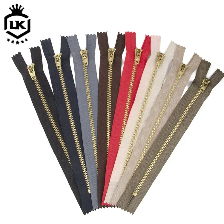 Hight Quality Metal Zipper For Jeans for Luggage With Brass Teeth 4 YG zipper Slider Close-End metal Zipper