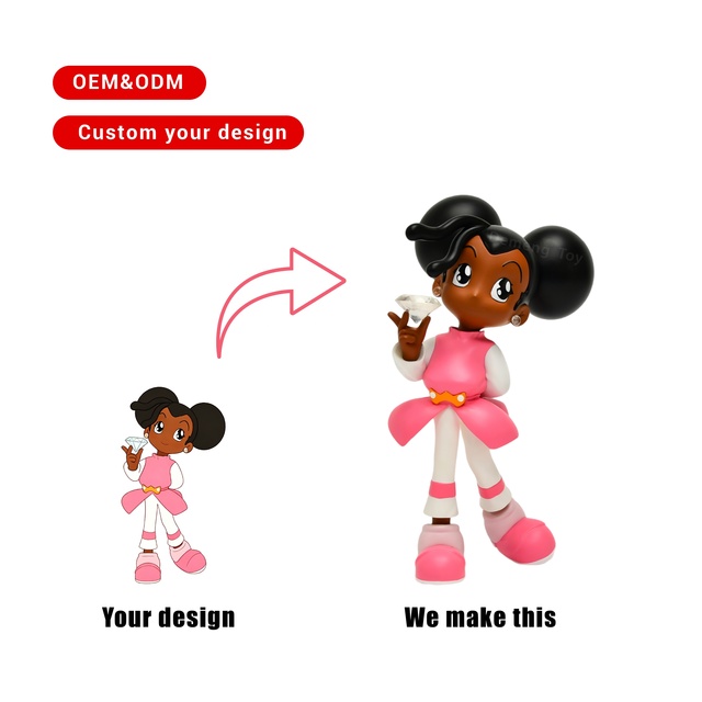 2D to 3D OEM/ODM Small Batch Vinyl Toys Anime Girl Action Figure Collectibles Anime Statue Custom Female Figure Sculptures