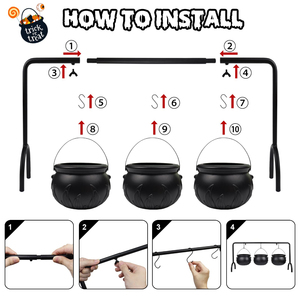 Lot de 3 Bols de Sorcière pour Décorations de Fête d'Halloween, Idéaux pour l'Intérieur et l'Extérieur, Parfaits pour Servir ou Orner la Table d'une Maison Hantée - Product Image 3