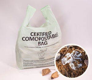 Eco Friendly Cornstarch Plastic Bags Compostable Biodegradable T Shirt Shopping Bags GRS Recycled Vest Bags