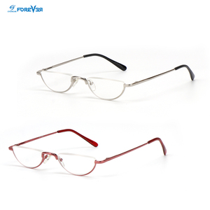 Wholesale Half Frame Anti Blue Light Trendy Red Designer Fashion Prescription <strong>Glasses</strong> Metal Custom <strong>Reading</strong> <strong>Glasses</strong> Women - Product Image 2