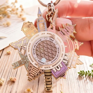 Llavero de Metal con Flores 2D y 3D, Personalizado, Esmaltado, Souvenir Promocional, Venta al Por Mayor de Fábrica - Product Image 4