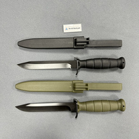 Couteau de Chasse Fixe Portable Très Efficace pour l'Extérieur avec Manche en Fibre de Verre et Lame Droite Mince à Oxydation Noire