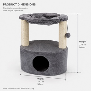 Albero per Gatti in Peluche con Tiragraffi in Sisal Naturale, Amaca Accogliente, Cuccia Chiusa e Palla Interattiva Sospesa - Arredamento per Gatti <span class=keywords><strong>da</strong></span> Interno - Product Image 5