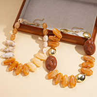 Colliers ras du cou tendance, colliers bohèmes en résine acrylique, colliers ovales, bijoux fantaisie, accessoires pour femmes