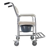 Chaise de douche et de toilette pour personnes âgées en alliage d'aluminium avec roues, capacité 300 kg, Lichao CT8514L