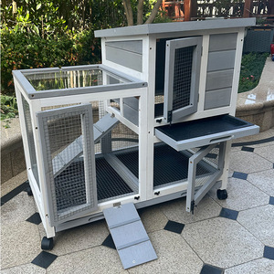 Eccellente modello solido ventilato in legno Pet Hutch con facile da pulire cassetto Habitat per conigli altri piccoli <span class=keywords><strong>animali</strong></span> da compagnia - Product Image 1