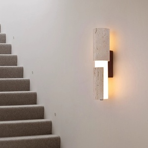 Lampada da <span class=keywords><strong>Parete</strong></span> Moderna in Marmo Beige, Stile Semplice e Contemporaneo, per <span class=keywords><strong>Camera</strong></span> da Letto, Comodino, Soggiorno e <span class=keywords><strong>Parete</strong></span> di Fondo - Product Image 1