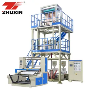 Zhuxin Automatic ABA High-Speed Biodegradable Hdpe Ldpe Pe Pp Three Layer Plastic Film Blowing Machine 220mm Plastic Extruder