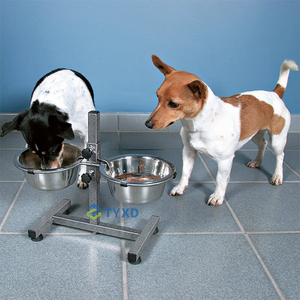 Ayarlanabilir yükseltilmiş Pet besleyici yükseltilmiş h-baz paslanmaz çelik çift çıkarılabilir köpek kase standı besleme istasyonu - Product Image 2