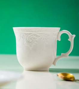 Low Price Promotion of European White and Yellow Embossed Afternoon <b>Tea</b> Ceramic Coffee <b>Set</b> - Product Image 6
