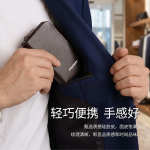 Porte-clés en cuir véritable avec fermeture éclair et emplacements pour cartes, en cuir de vachette brun foncé, pour un usage quotidien - Product Image 3
