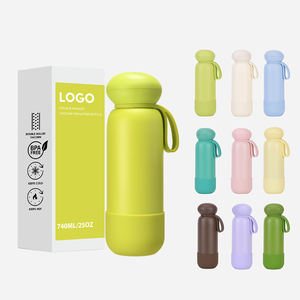 Beiv double paroi en acier inoxydable 316 anti-fuite sous vide 16oz 25oz mignon bouteille d'eau tasses avec botte en <span class=keywords><strong>silicone</strong></span> et poignée corde - Product Image 1