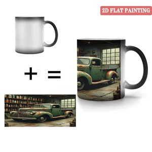 Frosted Black <b>Ceramic</b> Mug 11oz Heat Color Changing Magic Drinking <b>Cup</b> - Product Image 4