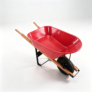 Chariot de jardin miniature <span class=keywords><strong>en</strong></span> <span class=keywords><strong>bois</strong></span> de mélèze, capacité 10 kg, série Junior, <span class=keywords><strong>brouette</strong></span> métallique avec cadre fumigé <span class=keywords><strong>pour</strong></span> travaux de jardinage légers - Product Image 1