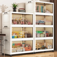 Armoire de rangement pliable sur pied de 40-80 cm de large, étagère multi-niveaux, unité de rangement en plastique sans assemblage, pour balcon, bébé, enfants
