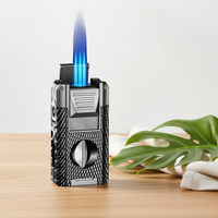 Outil de poinçonnage multifonction professionnel 5 en 1, briquet à cigare de voyage coupe-vent au butane