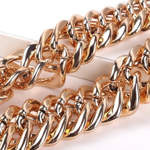 Nouveau Collier Épais Populaire Style Punk pour Homme, Chaîne Cubaine Or <span class=keywords><strong>Rose</strong></span> Découpée Géométrique en Acrylique, Plaqué Or - Product Image 6