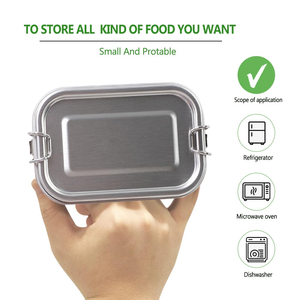 Custom 304 Stainless Steel <b>Lunch</b> <b>Box</b> Leak-Proof 550ml/850ml/1400ml/2400ml Capacity Tiffin Square Sealed Storage Food Bento <b>Box</b> - Product Image 4