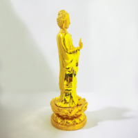 Statues de Bouddha Fengshui de style chinois de haute qualité, figurines dorées de Sakyamuni, sculptures en métal, artisanat pour la décoration de la maison, ornement