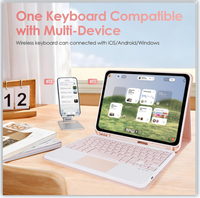 Étui clavier détachable antichoc en cuir PU avec pavé tactile pour iPad 10.9 2022