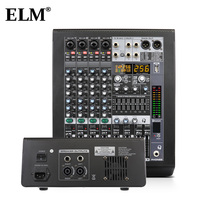 Amplificateur de mixage audio alimenté 4 canaux ELM ABM-4 Bluetooth USB 256 effets numériques 250W*2 Métal+Plastique pour scène KTV Live