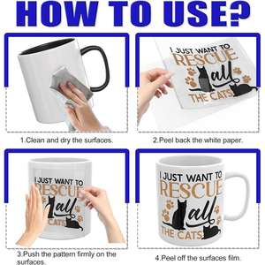 12 Hojas Impermeables con Protección UV para Pegatinas para Tazas y Vasos, Parches Termoadhesivos con Diseños de Dibujos Animados - Product Image 3