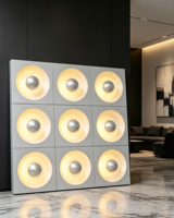 Applique murale ronde en aluminium brossé Art Déco, applique LED pour salon, chambre à coucher