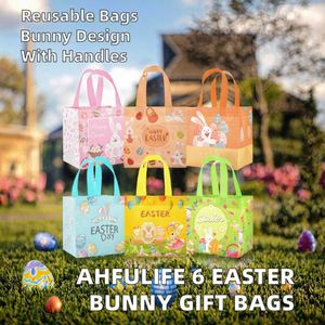 Bolsas de Regalo de Pascua con Diseño de Dibujos Animados, Reutilizables, de Tela No Tejida, Pequeñas (20-30 cm), para Decoración de Fiestas de Caza de Huevos del Conejo de Pascua - Product Image 3