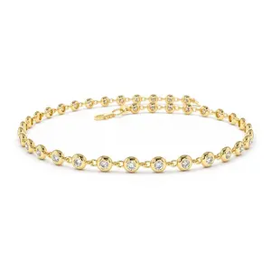 Gemnel bijoux de haute qualité en argent sterling 925 bracelet à maillons en diamant pour femmes