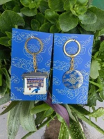 Porte-clés personnalisé vintage en métal et zinc, motif dessin animé en forme de dés, poisson CKoi, idées cadeaux pour activités d'entreprise