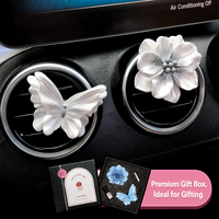 En gros, Désodorisant de voiture rechargeable de luxe, Ornement en pierre papillon en plâtre, Clip de fixation pour grille d'aération, pour sortie d'air conditionné parfumée