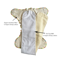 Ventes chaudes Couches lavables pour bébé en bambou et coton élasthanne Couches en tissu ajustées Awj intérieur