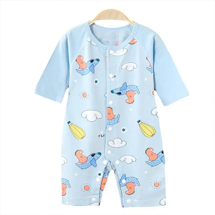 Summer Combed Cotton Thin Toddler Onesie Sleepwear Baby Boys Jumpsuit Pajamas