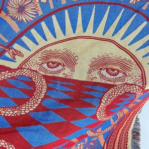 Manta Bohemia al aire libre estilo cuadrado <span class=keywords><strong>serpiente</strong></span> beso patrón para aire acondicionado tapiz tejido manta Picnic Mat Camping Manta - Product Image 5