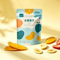 Sacs refermables personnalisés à fond plat pour fruits lyophilisés, chips, noix, haricots et autres snacks secs